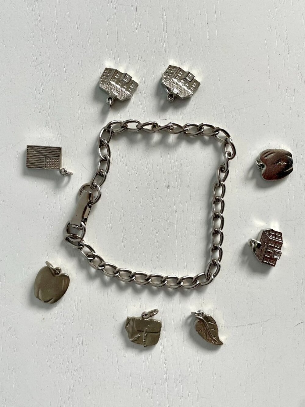 Charm Bracelet Items: Chain & Charms (School Themed)